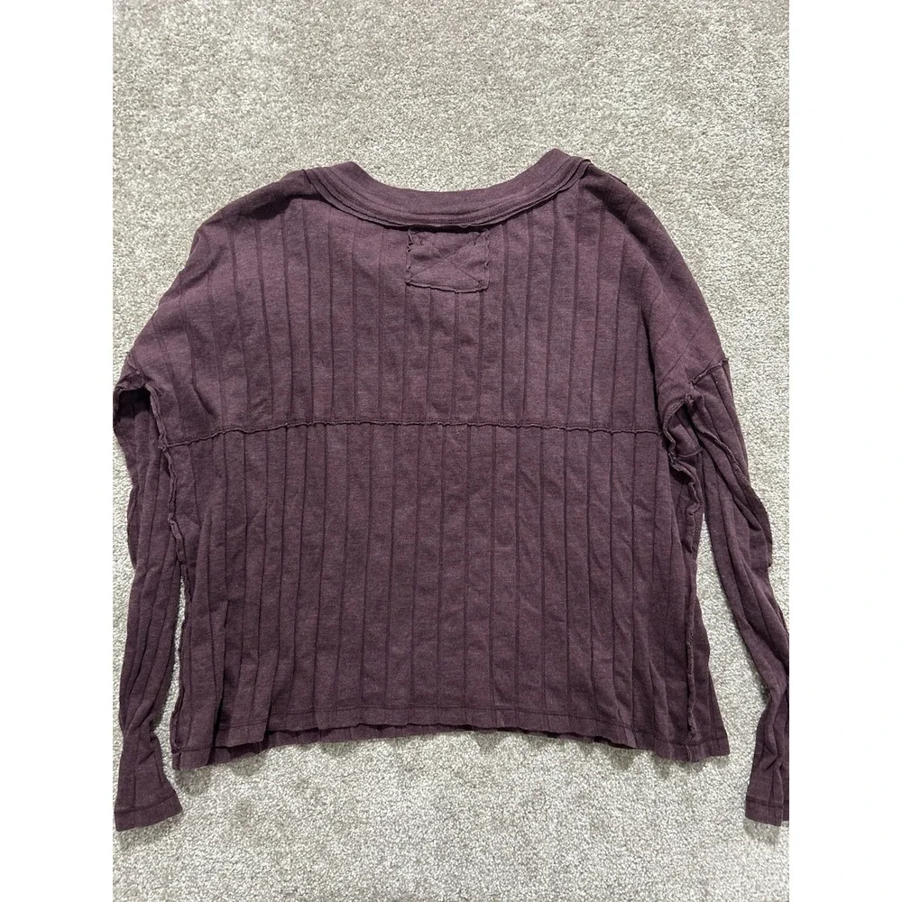 Free People We The Free In The Mix Henley Top Size S Color Magic Berry